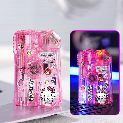 Glowing Transparent Gyro Finger Lighter Folding Spinning Decompression