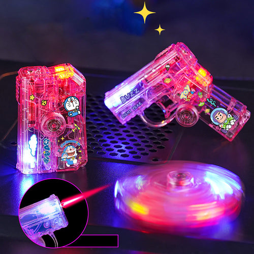 Glowing Transparent Gyro Finger Lighter Folding Spinning Decompression