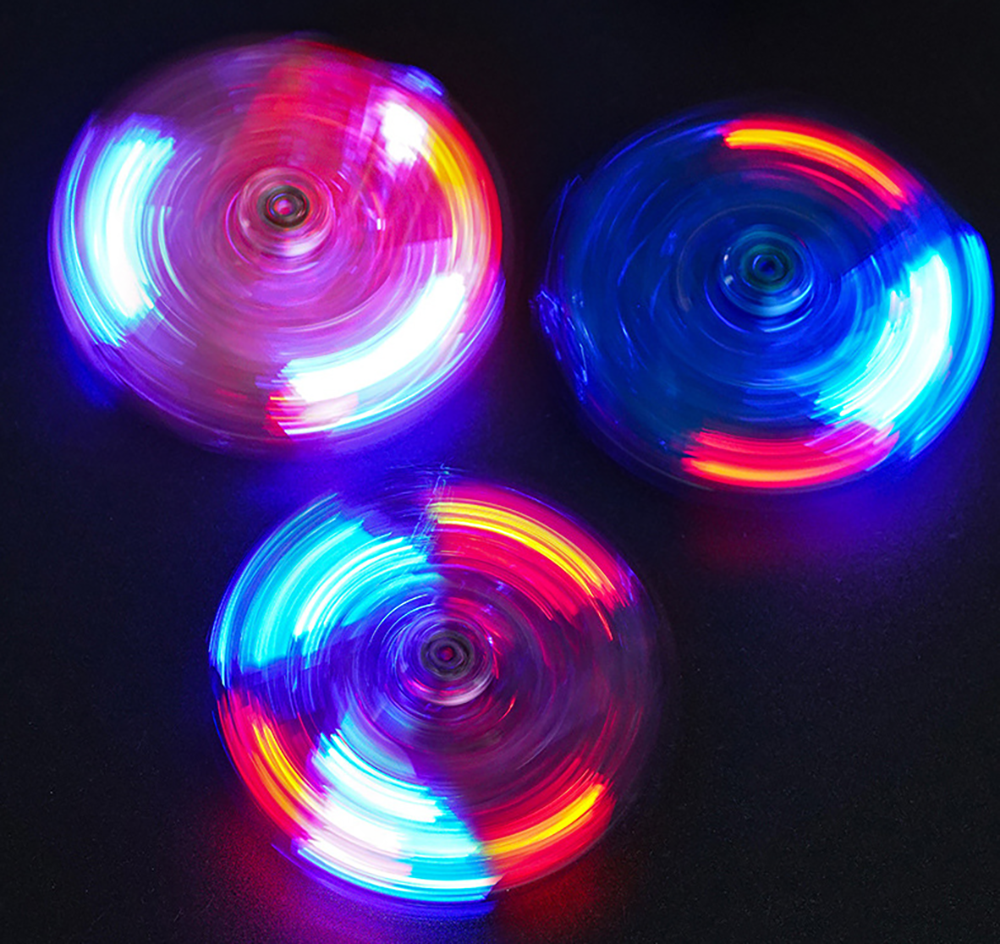 Glowing Transparent Gyro Finger Lighter Folding Spinning Decompression