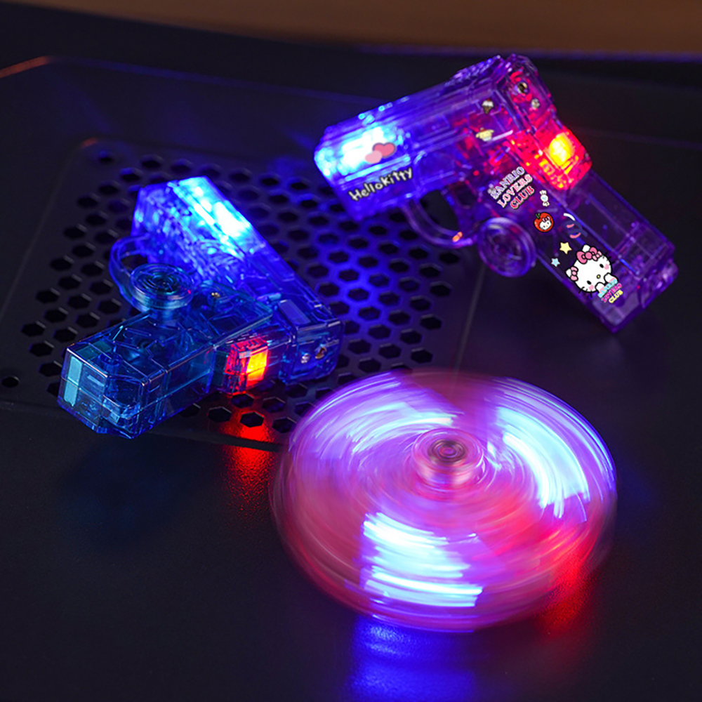 Glowing Transparent Gyro Finger Lighter Folding Spinning Decompression