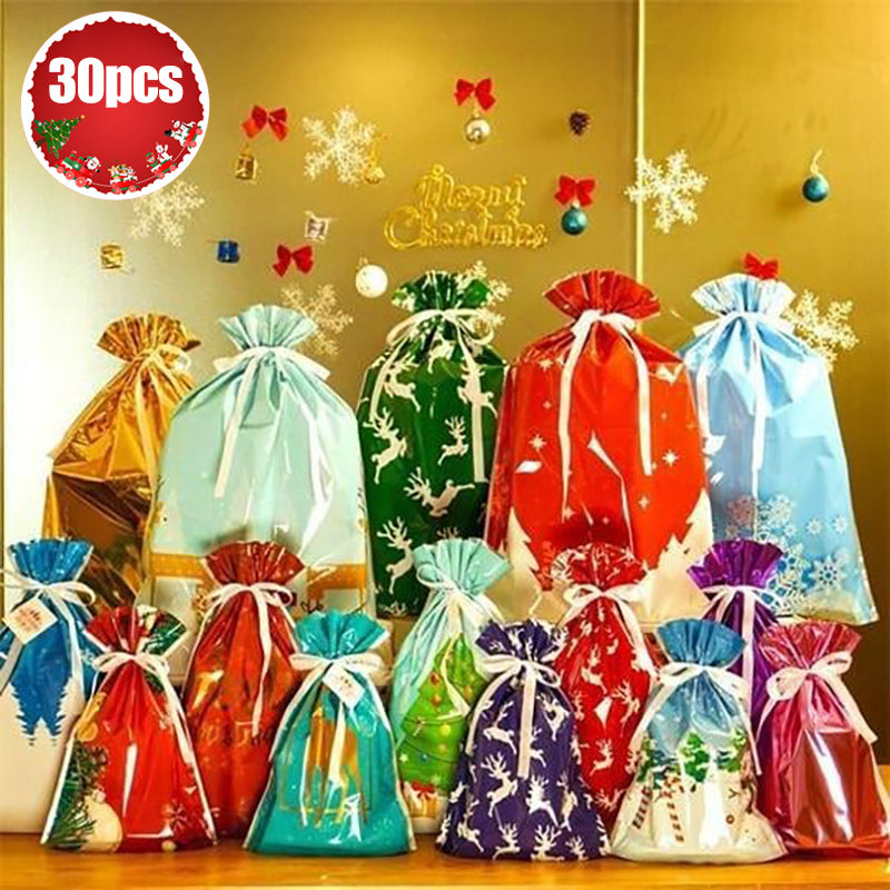 🎄30PCS Drawstring Christmas Gift Bags 🎅Christmas Early Bird Offer: 50% OFF!