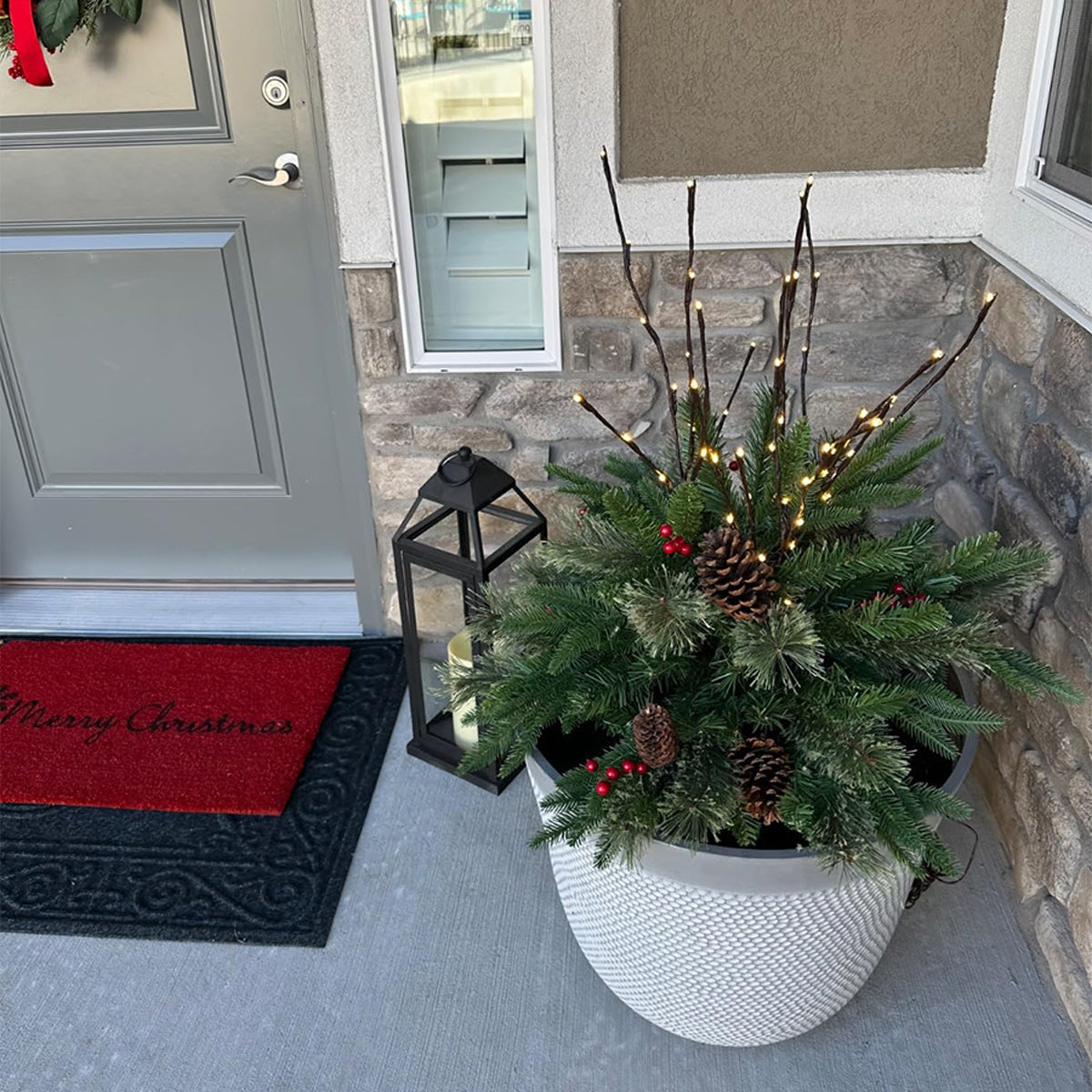 Last Day 60% Off🎉Pre-lit Artificial Christmas Tree Urn Filler