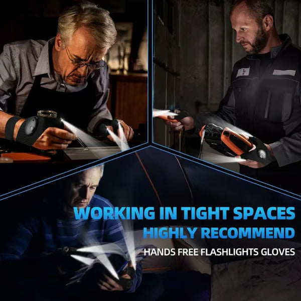 Hands-Free LED Half Finger Gloves