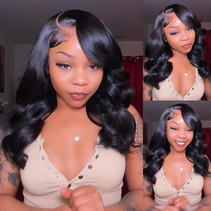 250% Density Side Part Glueless Layered Cut Wig 6x8 Lace Closure Wig Body Wave Pre Cut Pre Bleached Ready Go Wigs